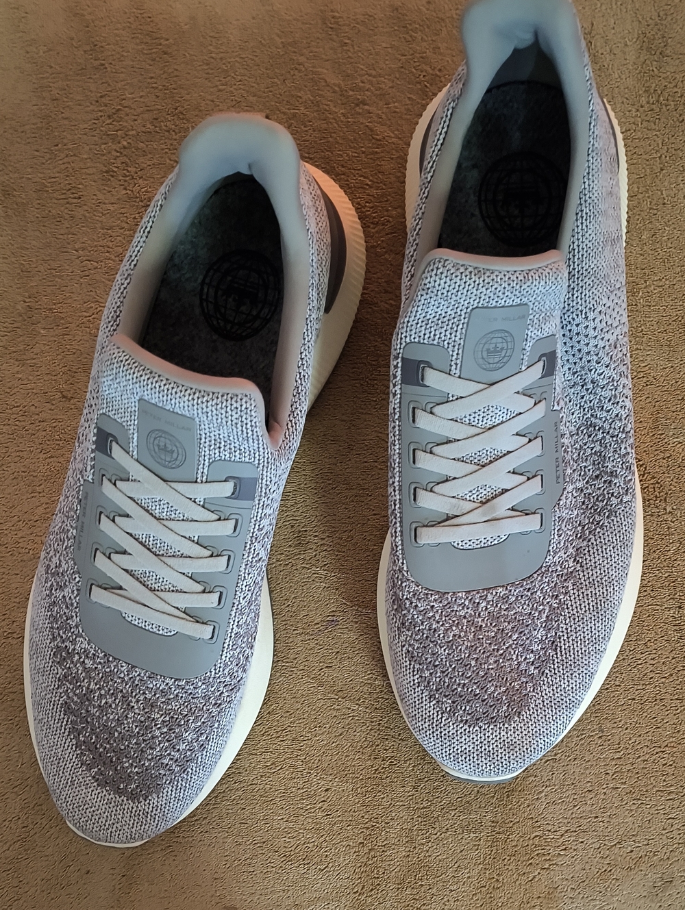 Peter Millar (Apollo)Knit Athletic Sneakers - Light Gray & White